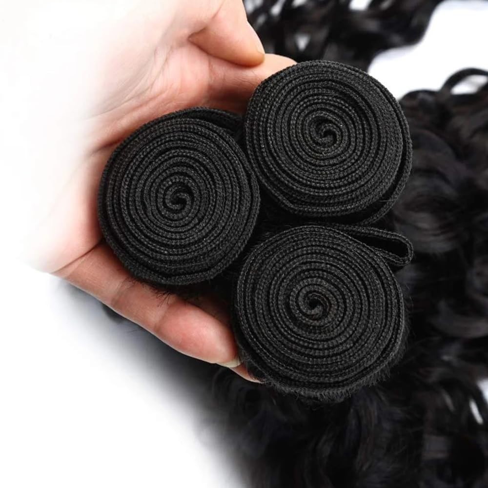 Wet and Wavy Bundles Human Hair Water Wave Bundle 1B Human Hair 3 Bundles Bra…