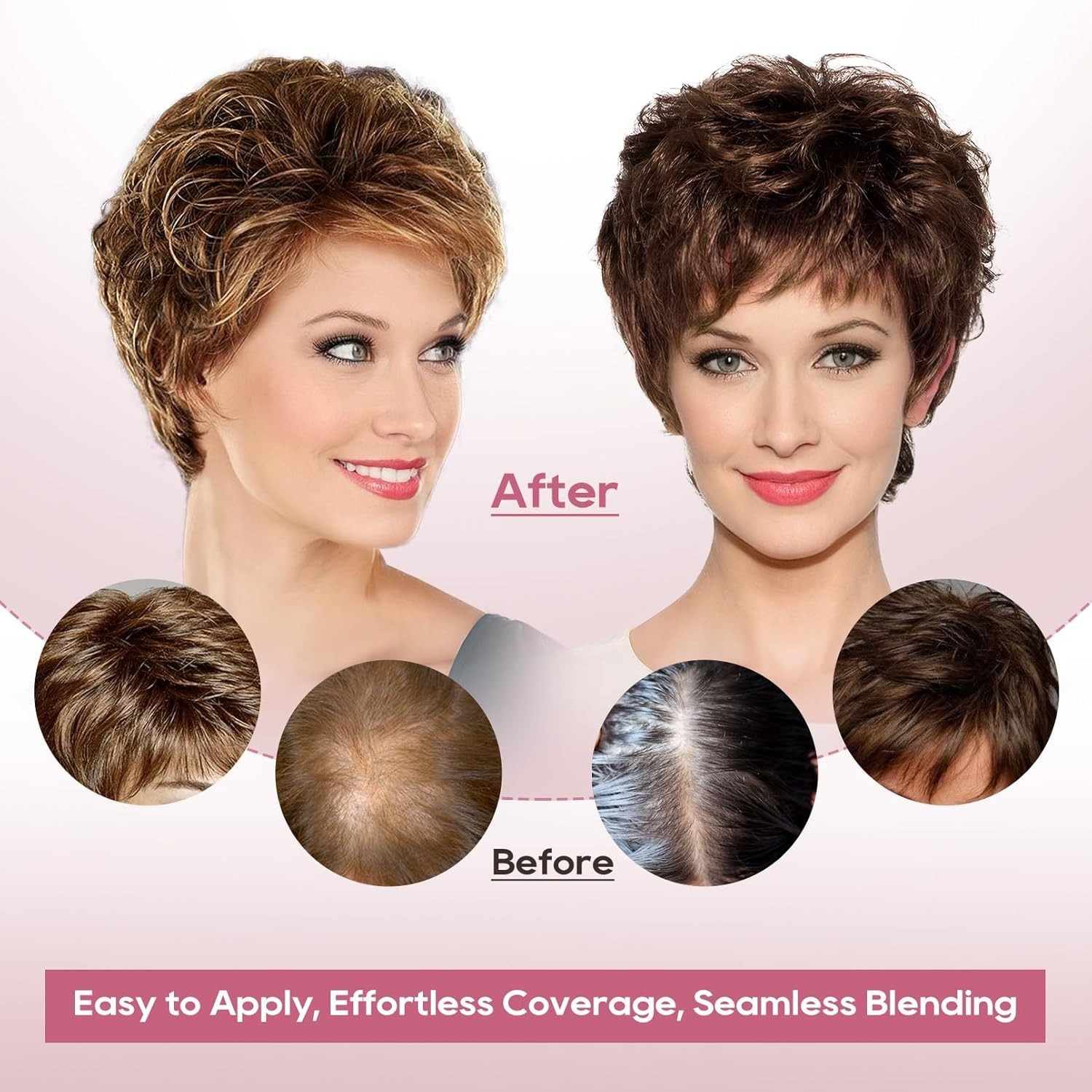 Hair Topper Synthetic Wavy Mid Brown Cover Thinning Hair for Women