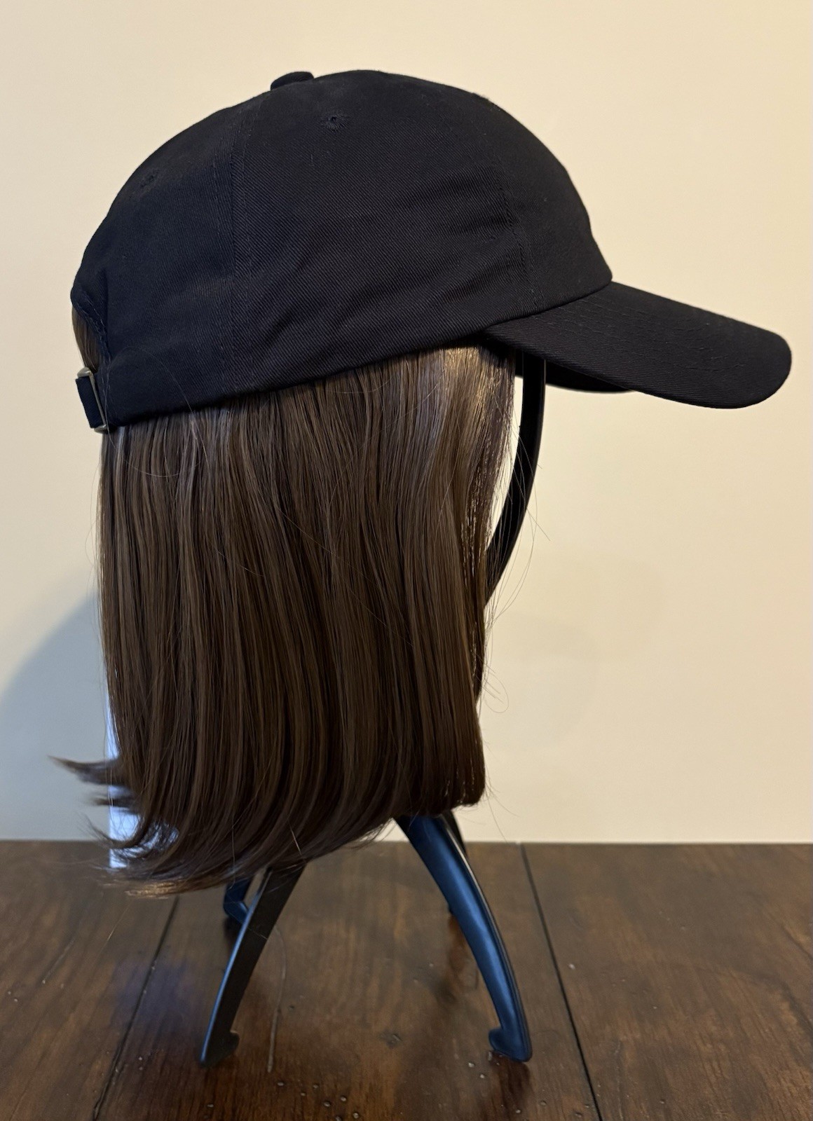 Henry Margu Classic Baseball Cap Black w/Wig 8226 Med. Brown w/Auburn
