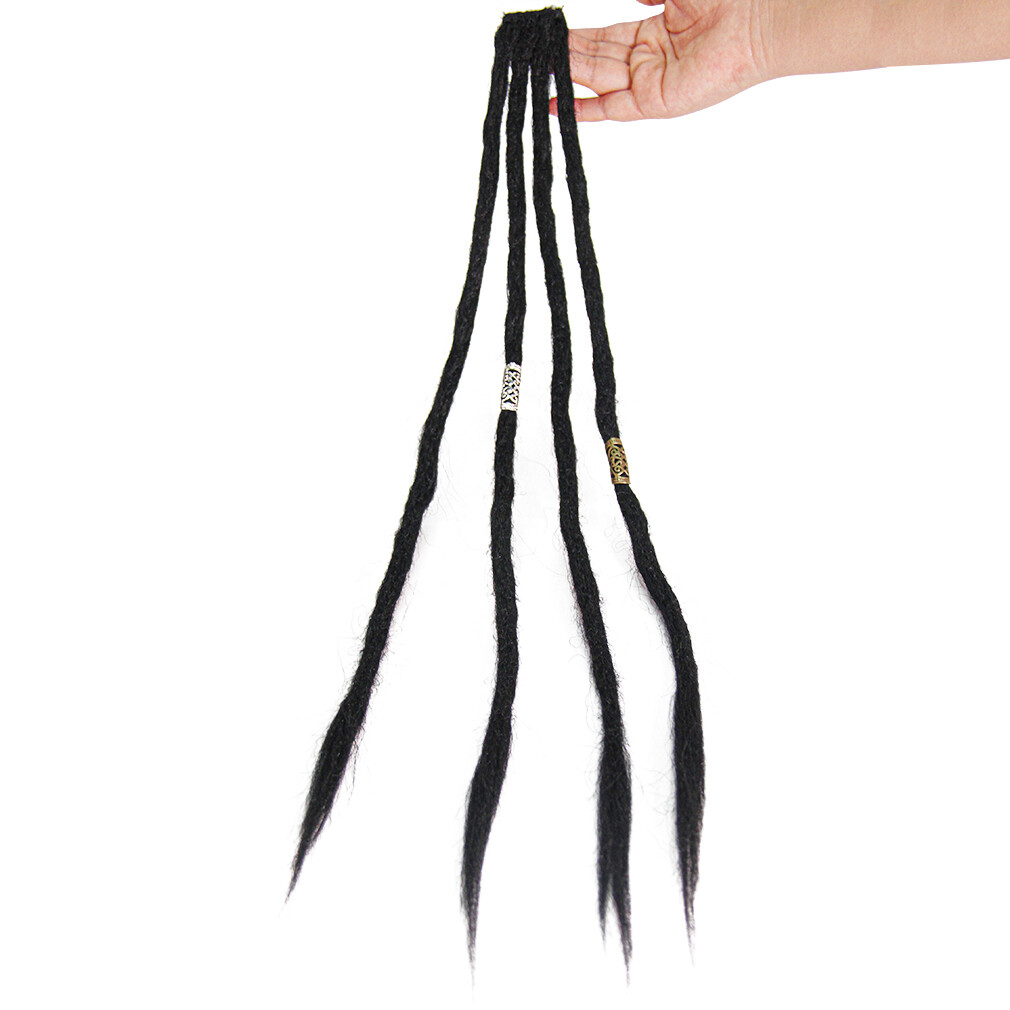 20Inch Clip in 4 Dreadlock Extension Synthetic Clip In Braid Dreads Hip Hop Locs