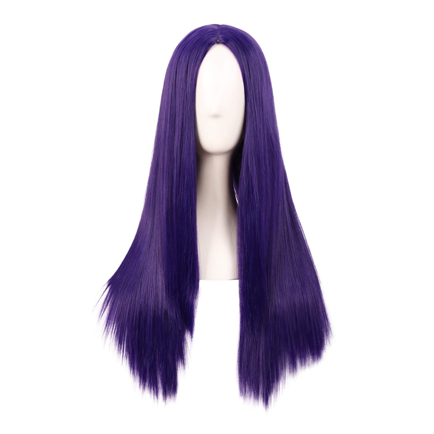 Elegant 28 Inch Dark Purple Synthetic Wig for Stylish Women – Adjustable Cap