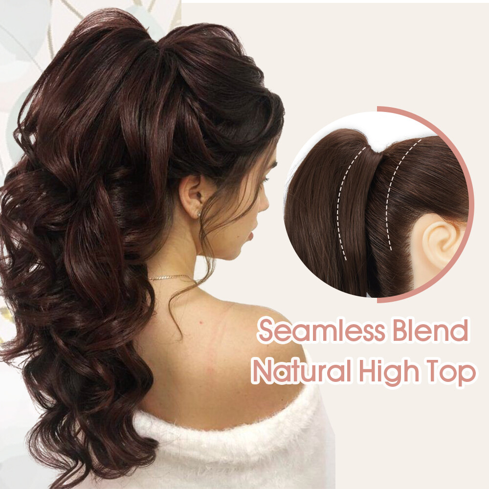 Claw Clip Ponytail Hair Extensions Real As Human Pony Tail Long Wavy Hairpiece