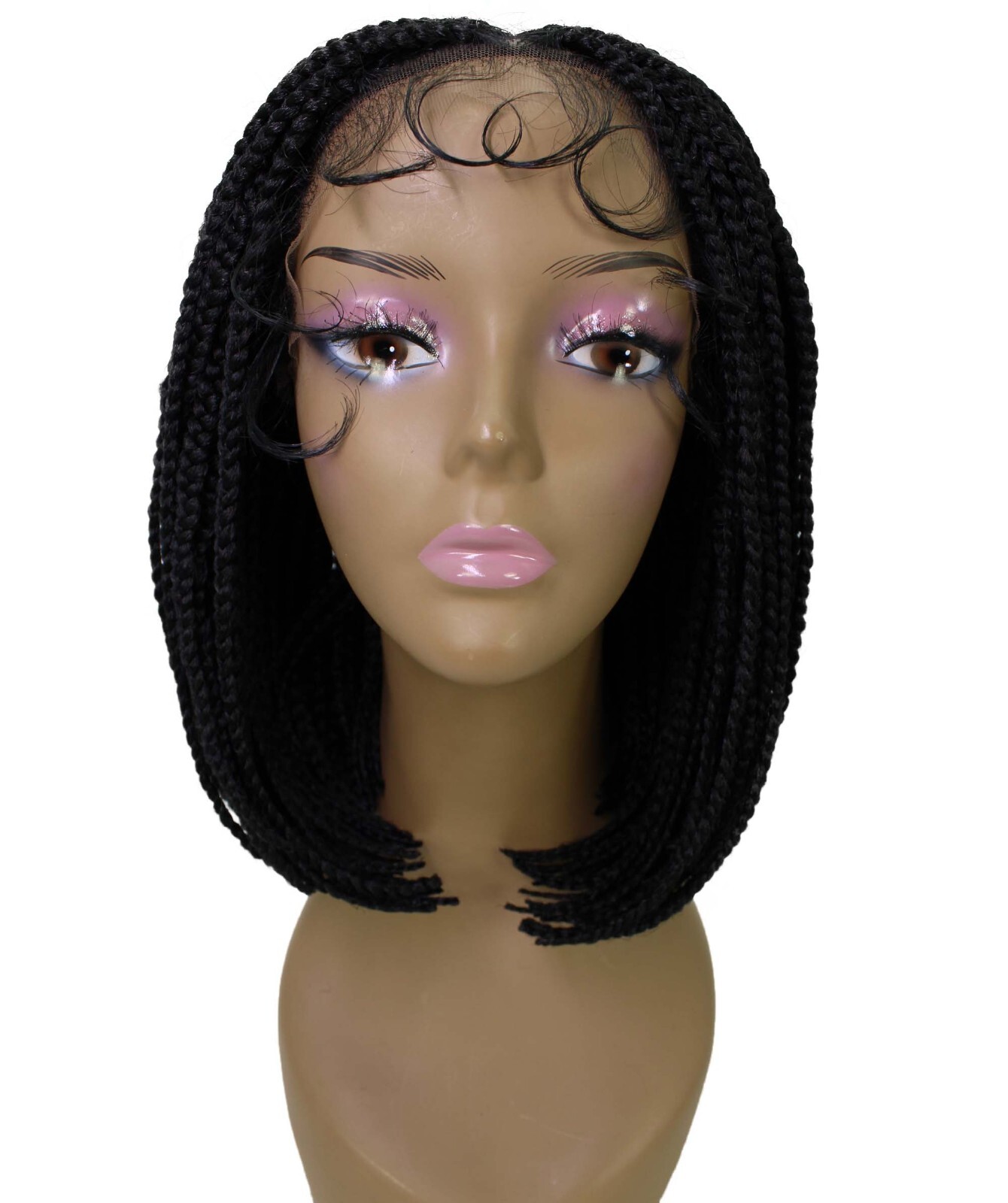 LUXLUXE Tiara Straight 12 in Long 4X4 Hand Tied Lace Braided Wig, BLB-0140
