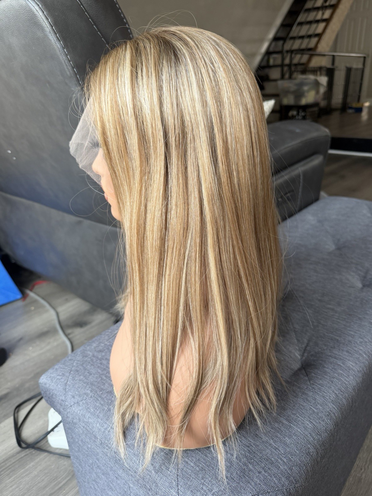 human hair lace Top European Hand tied Wig 18 Inches Size Small
