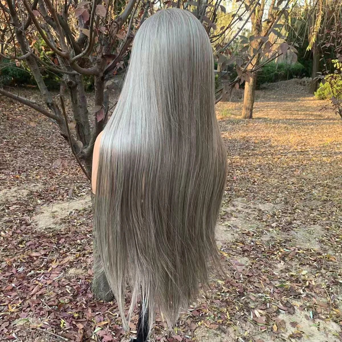 Frontal Lace Wigs Heat Resistant Hair Long Straight Brown mix Blonde