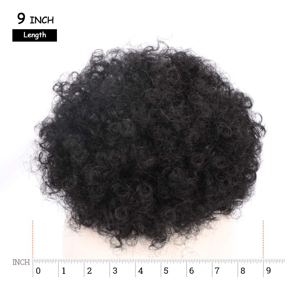 Afro Puff Drawstring Ponytail Kinky Curly Bun Hair Synthetic 1B 65g 6 Inch – 9