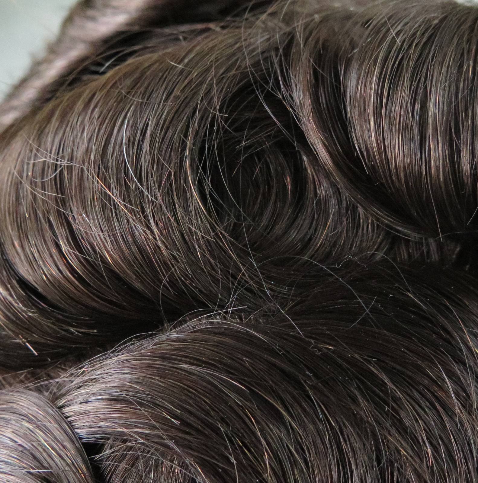Mens Human Hair System Unit 0.12mm Poly Skin Toupee Dark Brown Hairpieces #2