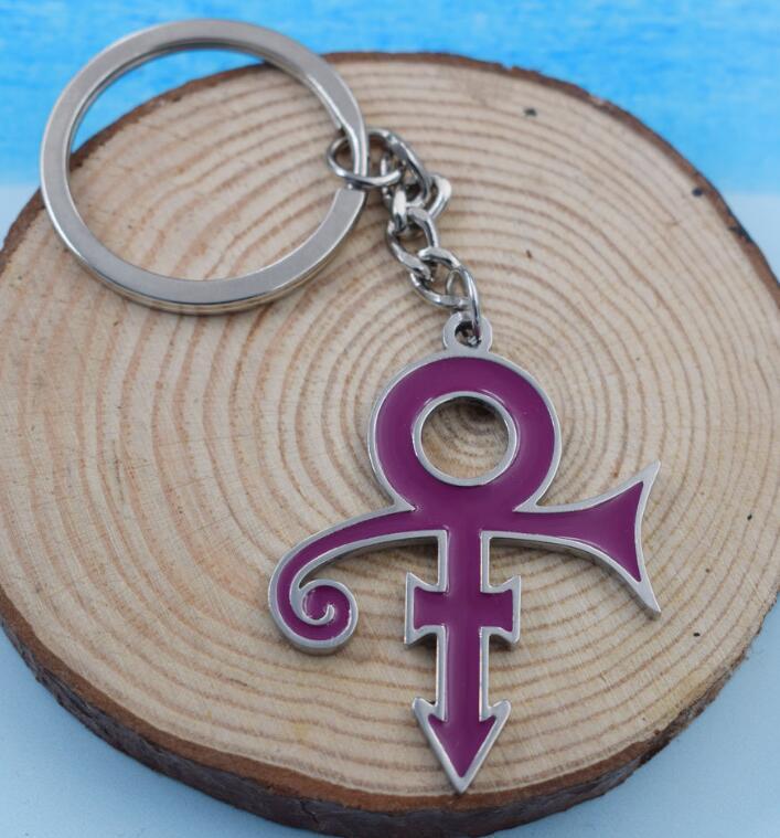 Sanlan 1pcs New Style Fashion Style Glowing Purple Prince Symbol Keychain Purple