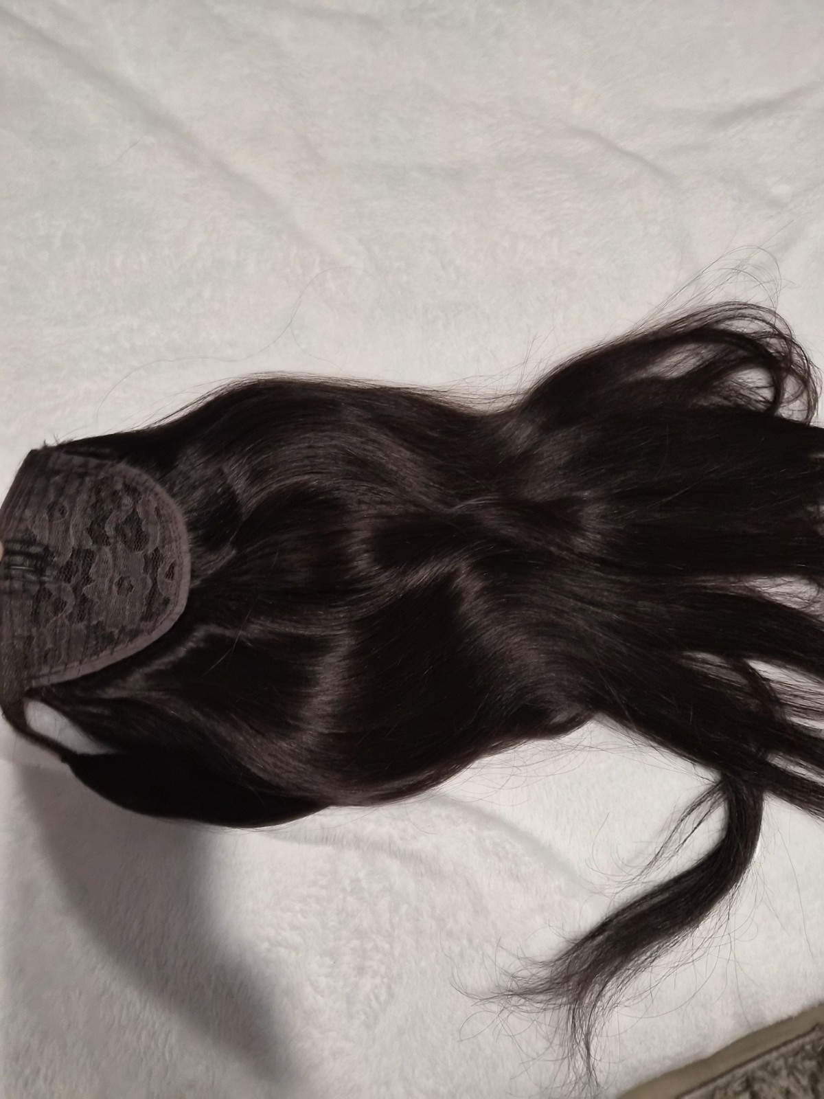 Soft Black Human Hair Wrap Around Ponytail 18 Inch Extension