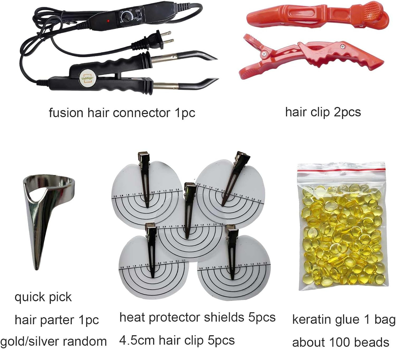 Fusion Extension Tools Hair Extension Connector Machine Pre Bonded Keratin Flat