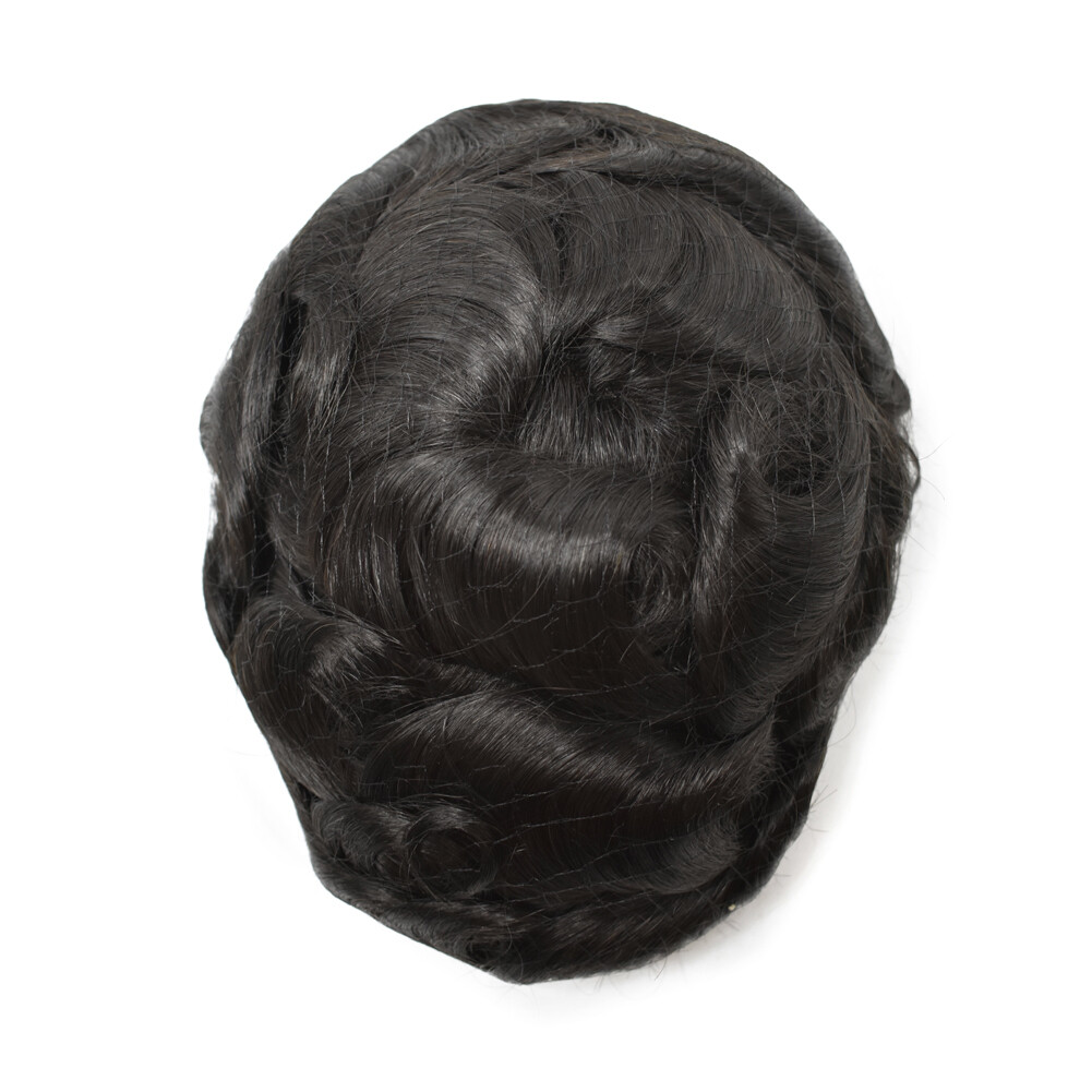 V-Loop Skin Pu for Receding HairlineMens Frontal Hairpiece Invisible Human Hair