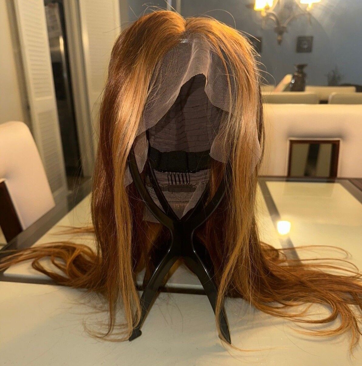 Straight Blonde 4/27 Piano Highlight 13X4 HD Lace Front Human Hair Wig 22 inches