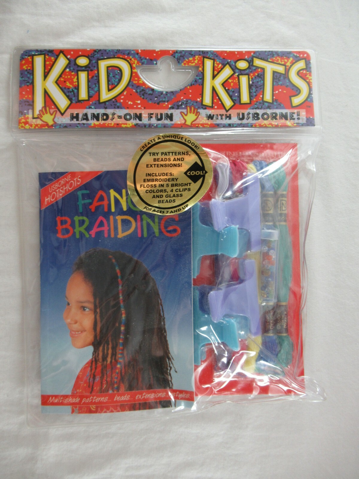 Kid Kids Fancy Braiding Hair Extension Kit Usborne Beads & Floss New