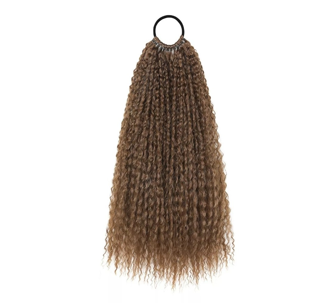 Chocolate Brown Curly Ponytail 20″ Synthetic Ponytails Fluffy Pony Tail