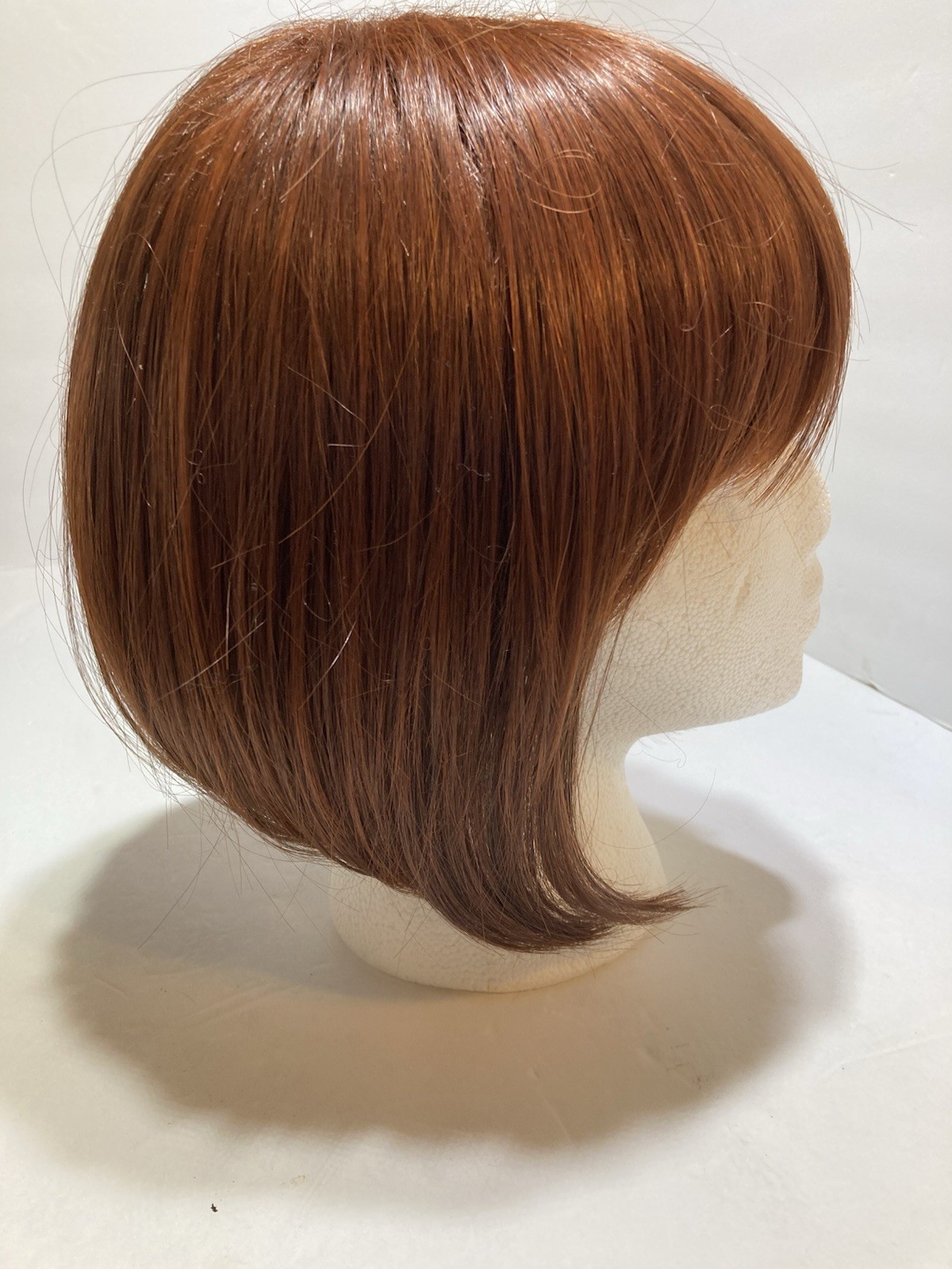 Lux Hair Auburn Bob Style Bangs Keralon Fiber Straight Adjustable Wig