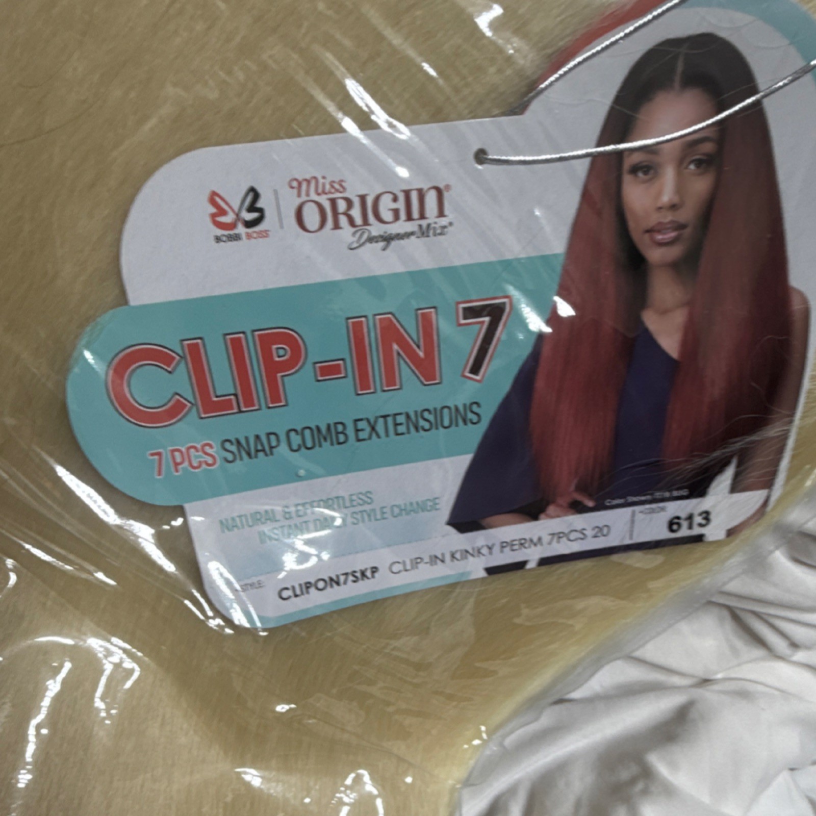 Miss Origin Clip-In Hair Extensions 7PCS Blonde 613 Snap Comb