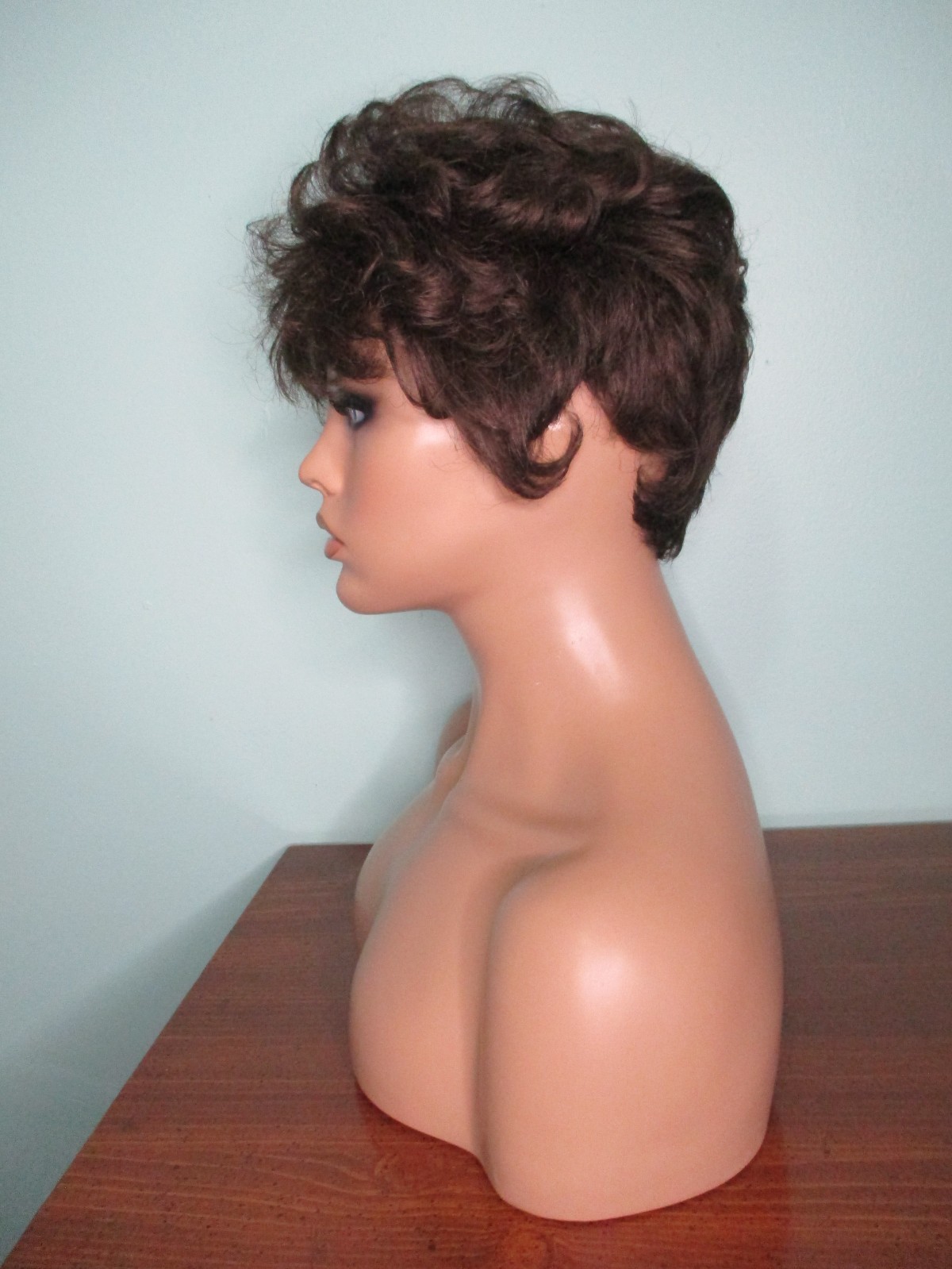 3″ dark brown VINTAGE short shag WIG by CITY ADDITIONS