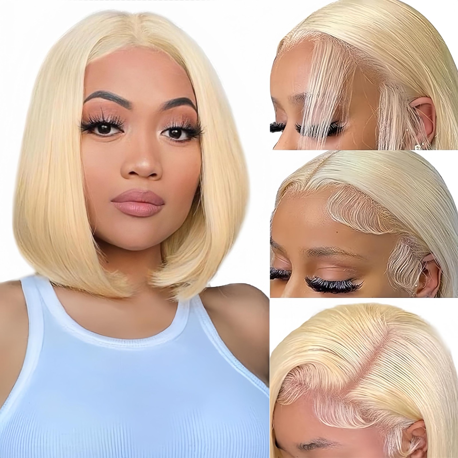 Lakastatr 10 Inch Blonde Bob Wig Human Hair 200 Density 613 Bob Wig Human Hair