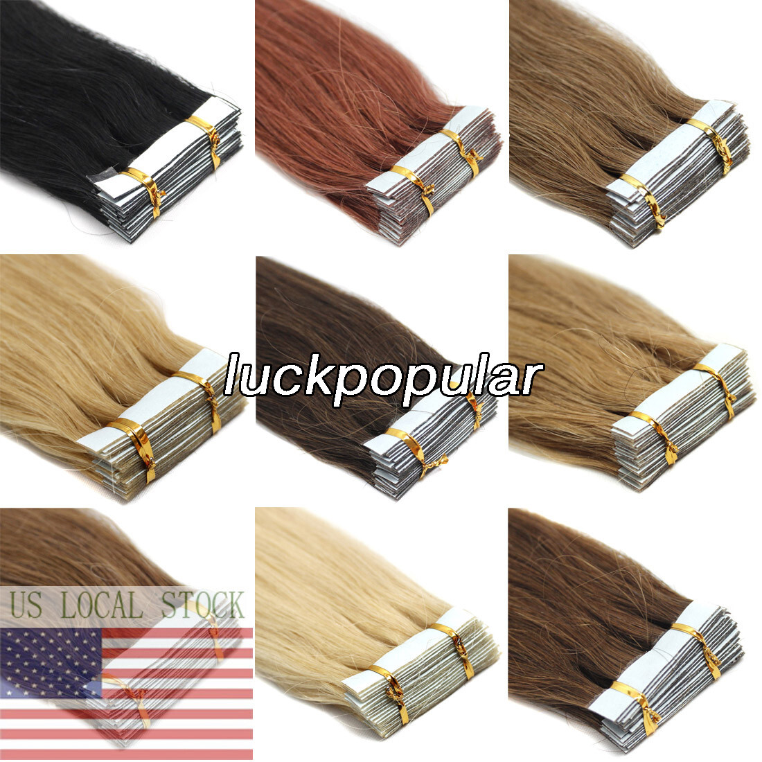 Invisible Tape in Real Human Hair Extensions SkinWeft Adhesive Tape-on Remy Hair