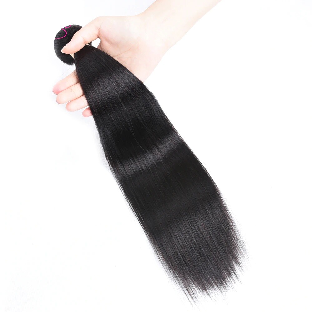 STRAIGHT Black Color #1B Brazilian 100 Virgin Human Hair bundle 10 In – 30 In