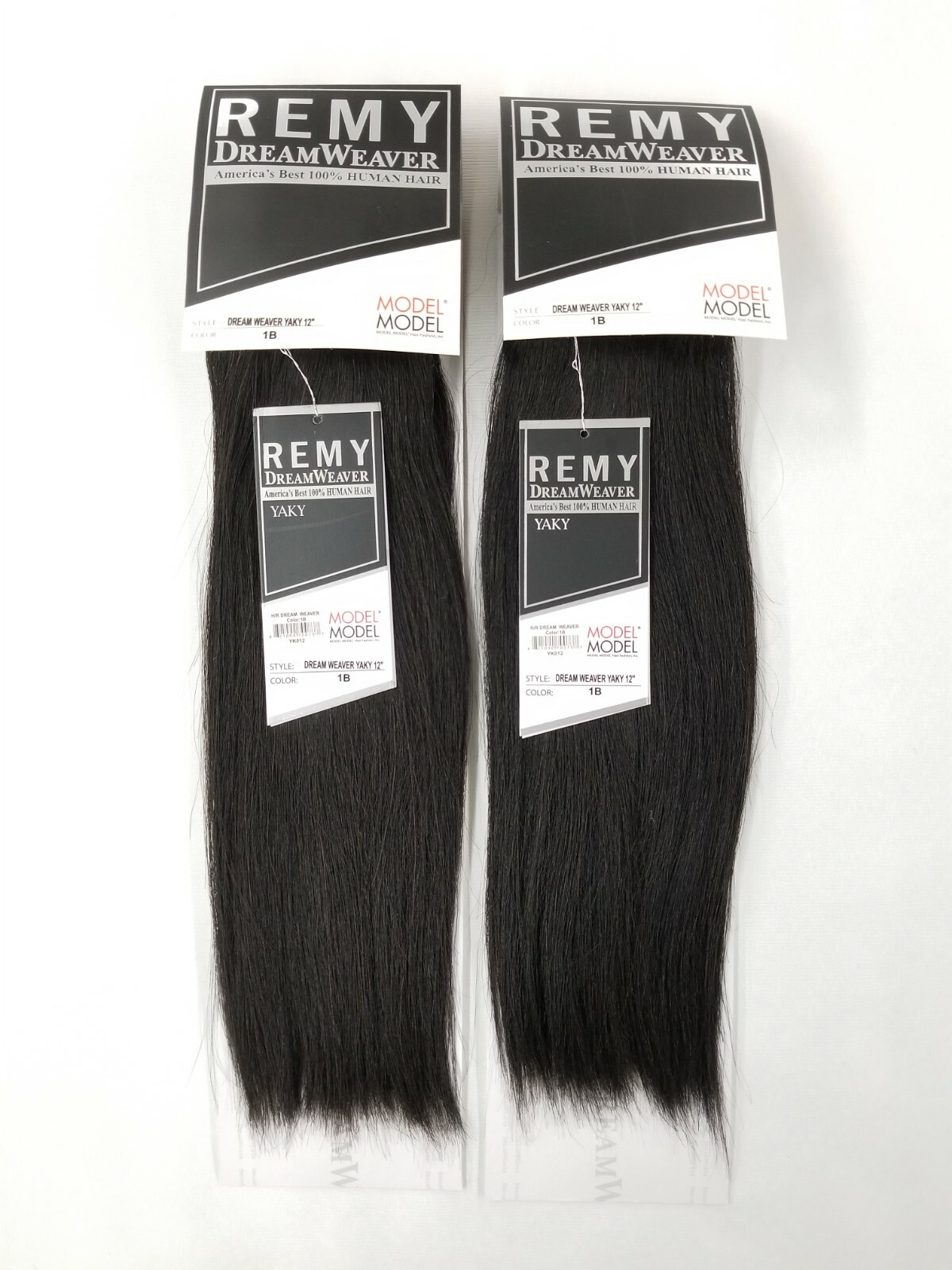 2 Packs ModelModel Remy Dreamweaver Yaky 100% Human Hair Extension 12″~Off Black