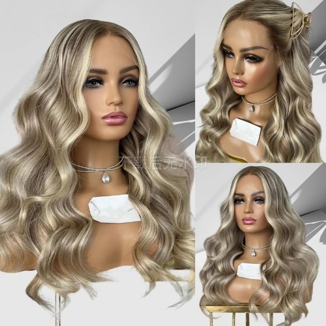 210 Density Highlight Stardust Ash Blonde 13×4 Lace Front 100% Human Hair Wig