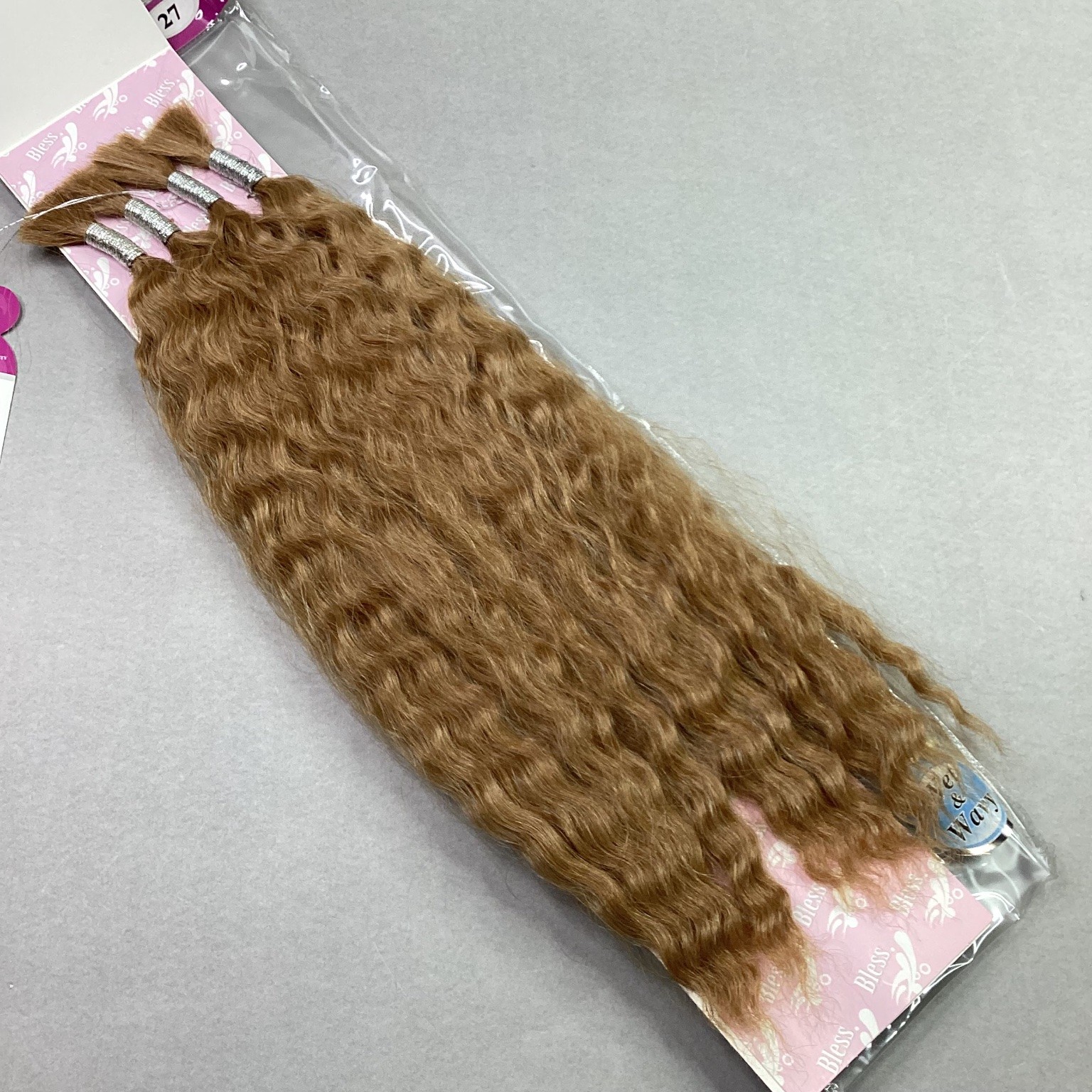 Bless Super Bulk 100% Human Hair Extensions 16″ Color 27 Wavy Tangle Free