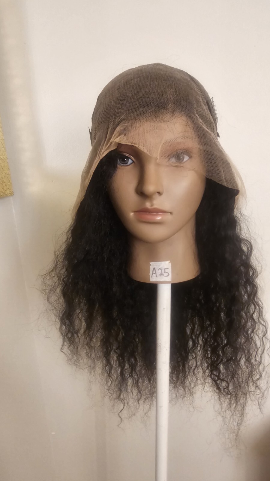 High Quality regular Top Black 24 to 26″ curly 100% Virgin Human Hair Lace Wig
