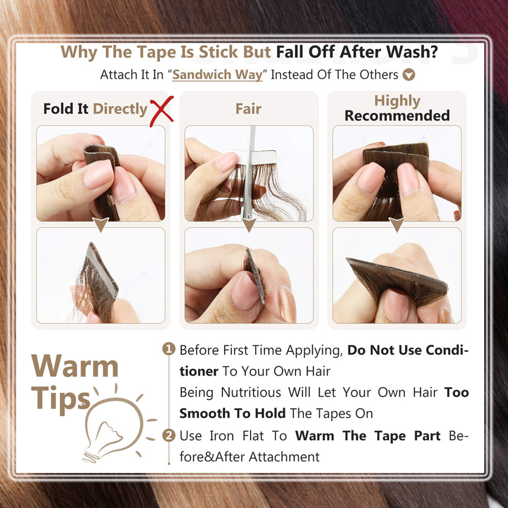 10PCS 20PCS Tape In Extensions 100% Real Remy Human Hair Skin Weft Invisible US