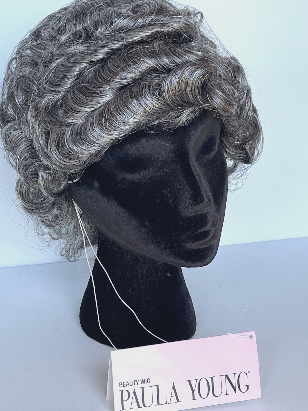 Paula Young Wig A1074 SAPPHIRE Color #44 Salt & Pepper Curly NEW IN BOX