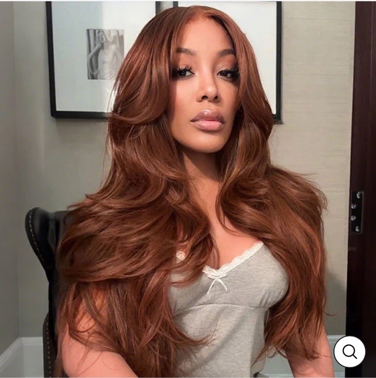 frontal lace 26” human hair auburn wig OQ endless beauty