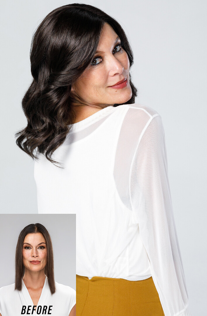 TOP COVERAGE WAVY 12″ or 18″ Topper by JON RENAU, ALL COLORS, Wavy Hairpiece NEW