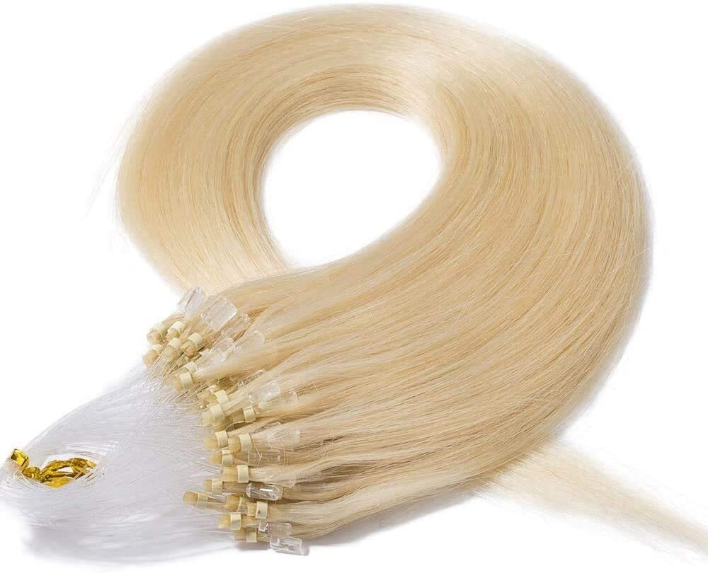 Micro Link Loop Tip Human Hair Extensions Micro Bead Remy Straight European Hair