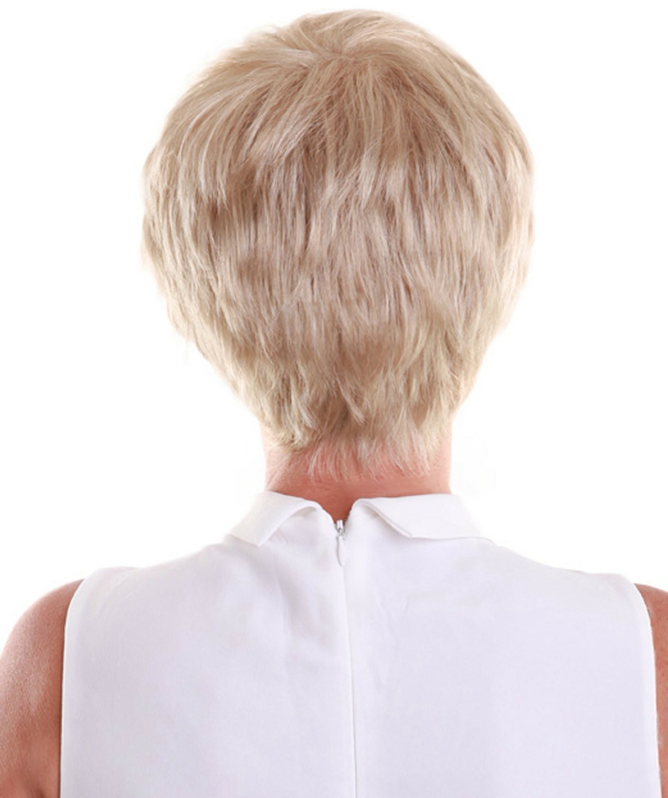 Rita – Straight Kanekalon Synthetic Fiber Full Wig, 2.5 – 4.5 in, Light Blonde