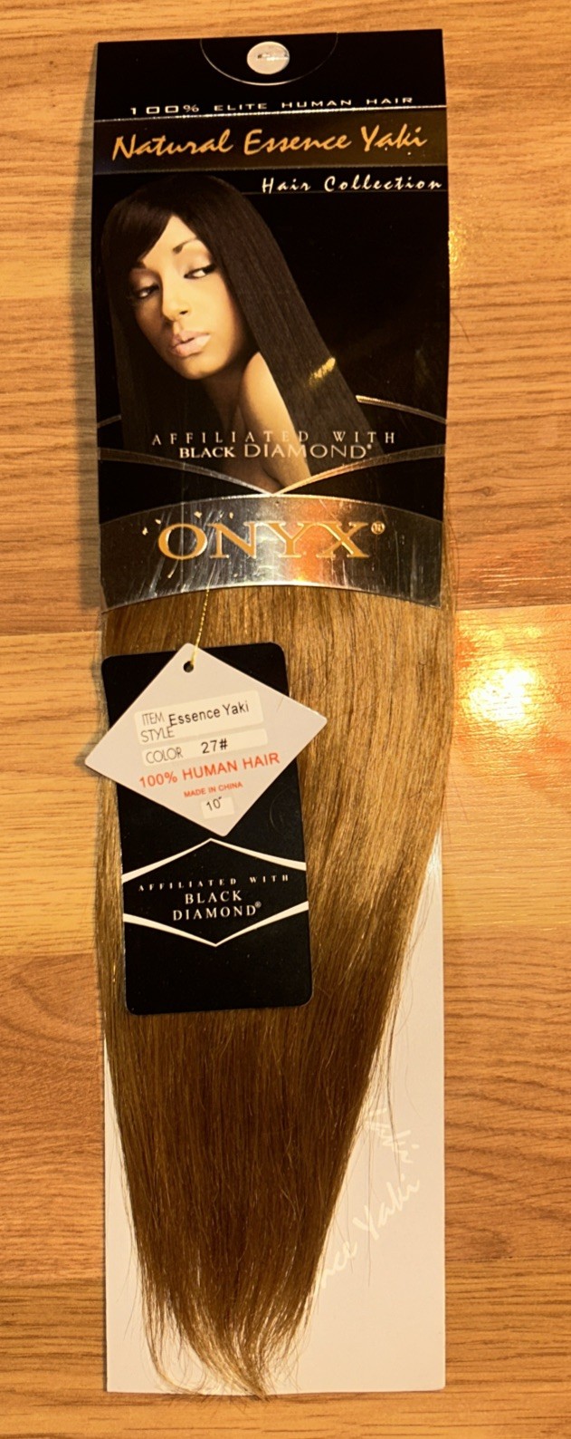 100% Human Hair Ext. 2 Packs For $35. ONYX Black Diamond. 10”inch. Color #27.