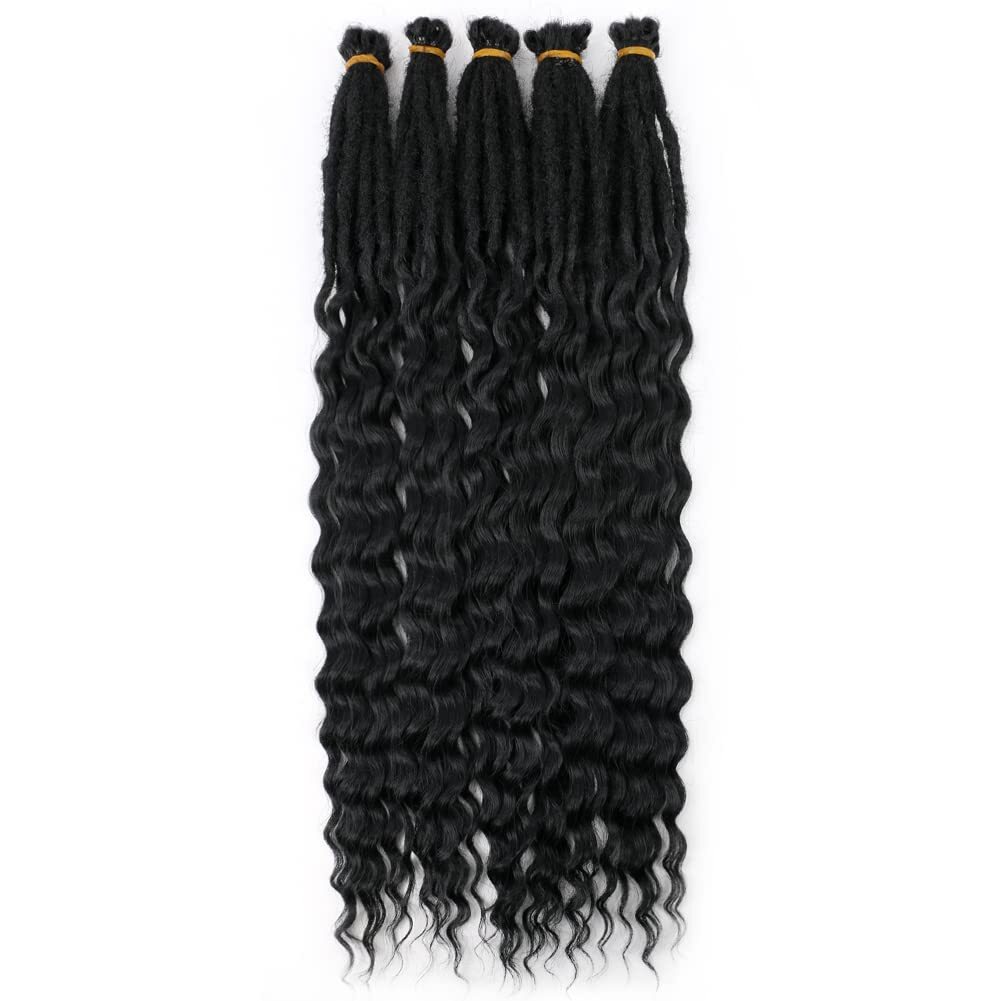 Soft 20″ Curly Boho Dreadlocks Pre-looped Braiding Dreads Extensions Synthetic