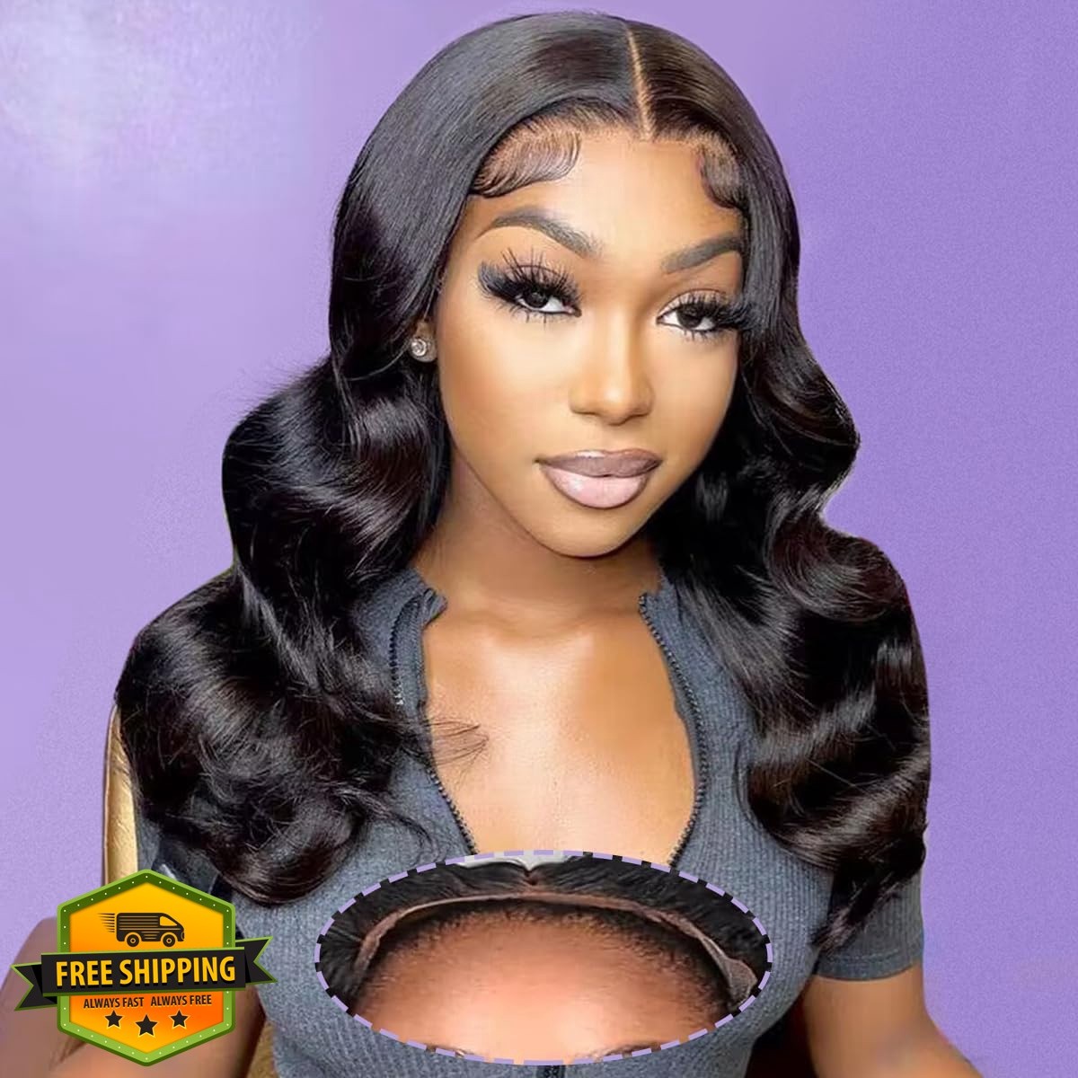 B-fashion 20 Inch Body Wave Glueless Wig Natural Black