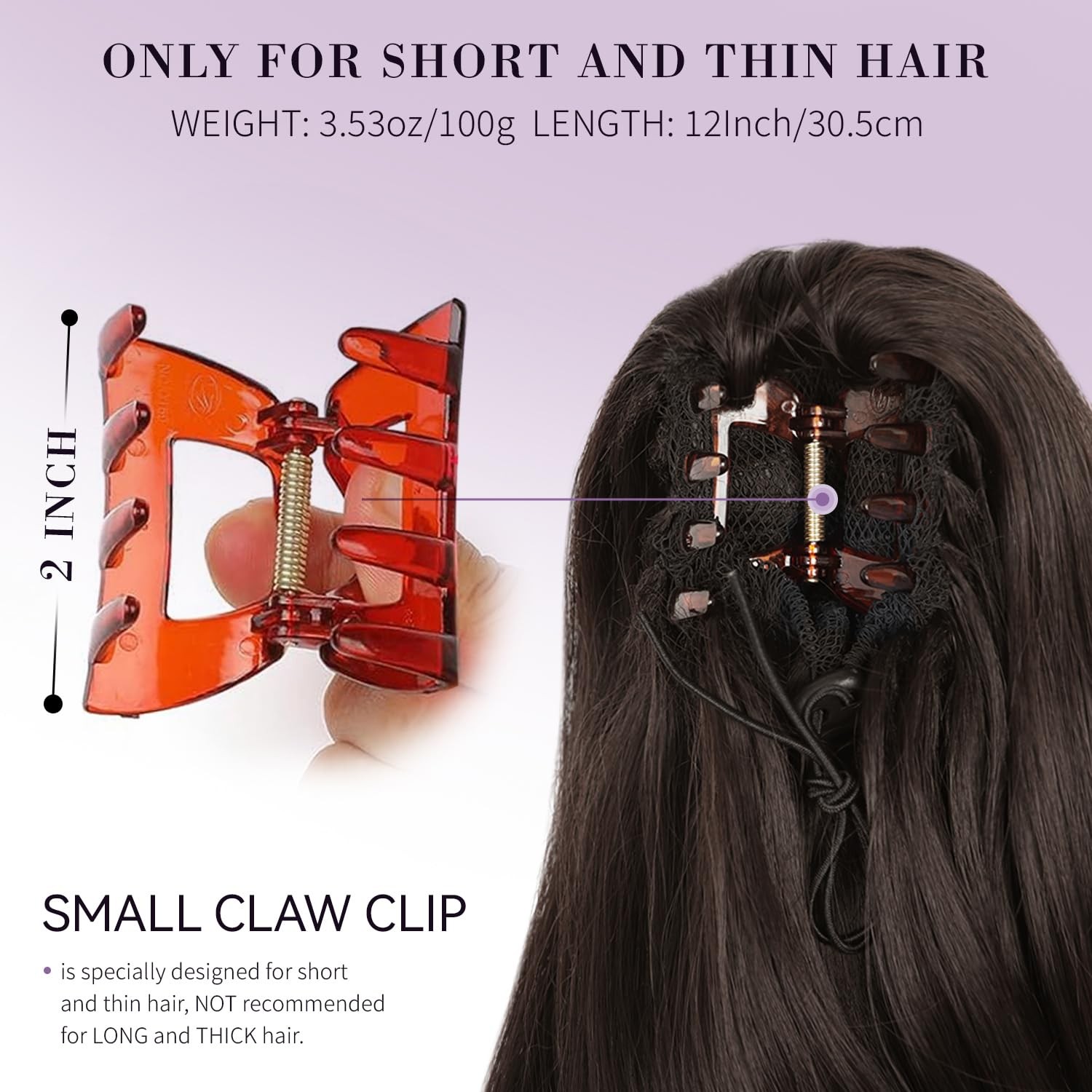Claw Clip Ponytail Extension – 12 Inch Short 12 Inch, Dark Chocolate Brown