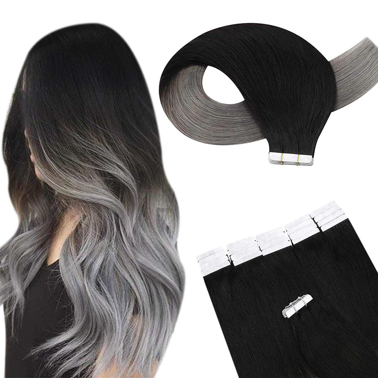 Invisible Tape in Hair Extensions 100%Real Human Hair Skin Weft Premium RemyHair
