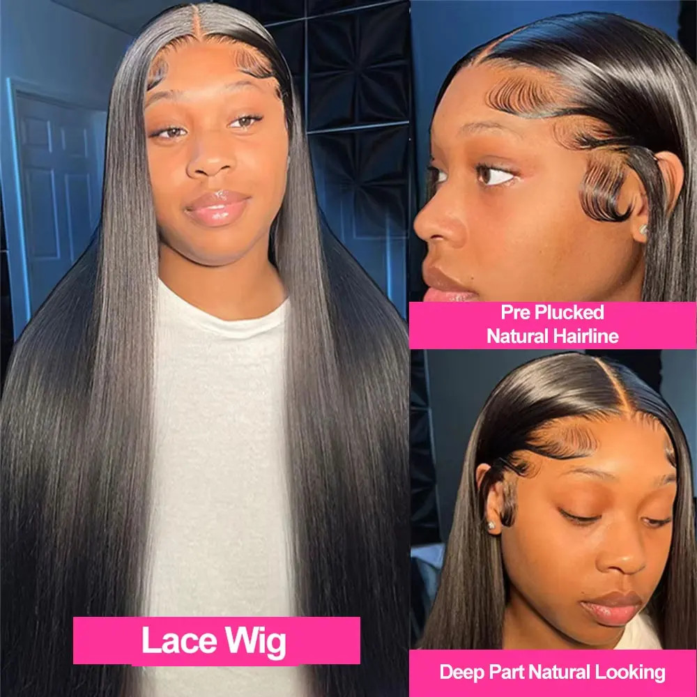 250 Density 13×4 13×6 HD Transparent Lace Frontal Wig Brazilian Wigs Human Hair