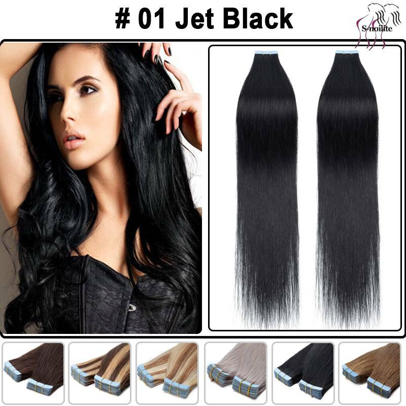 CLEARANCE 100% Remy Tape In Real Human Hair Extensions Thick Skin Weft Full Head