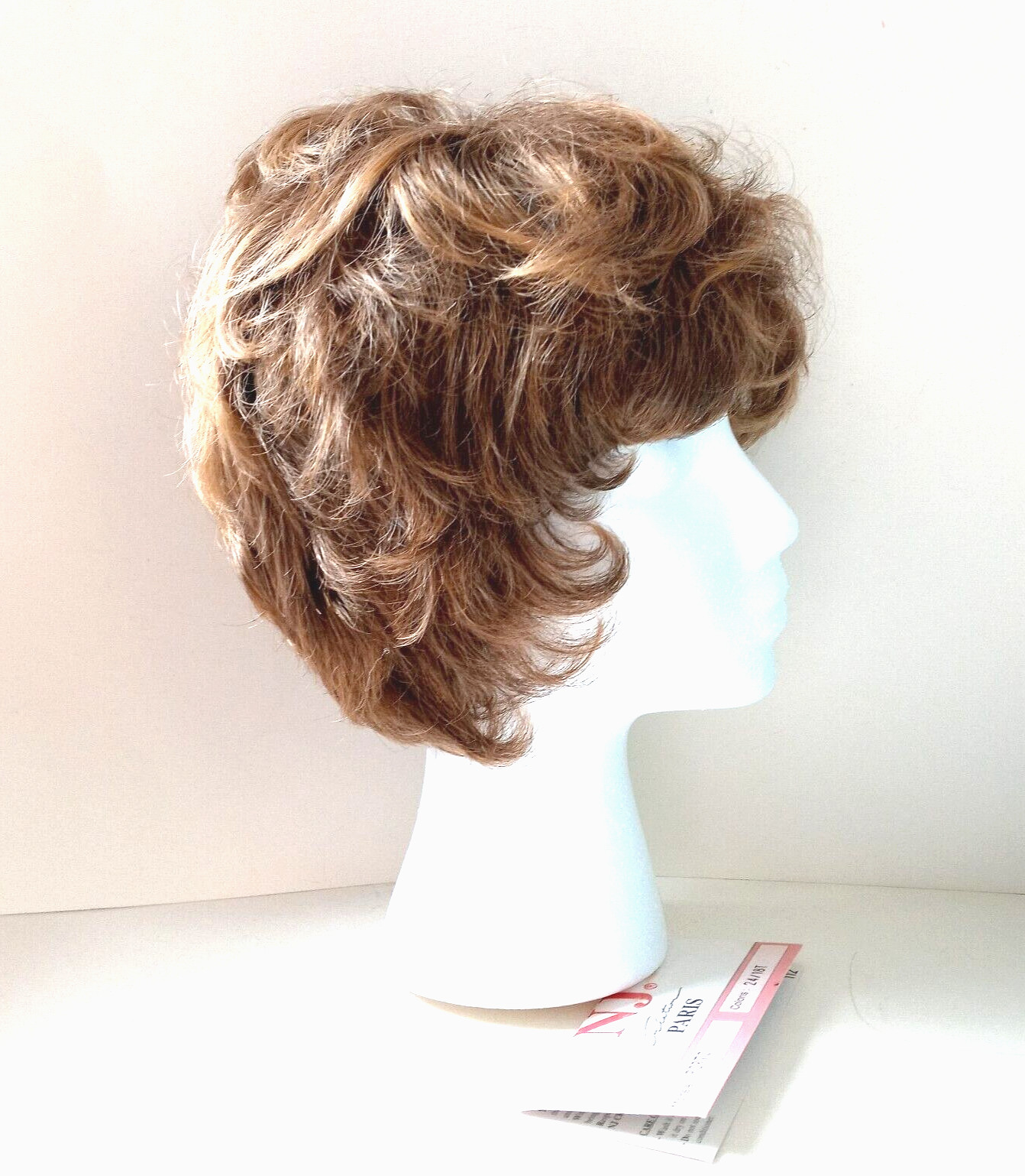 N J Creation Paris PORTO Wig Pixie Short Curly Ash Blonde Sunkissed Bangs NEW