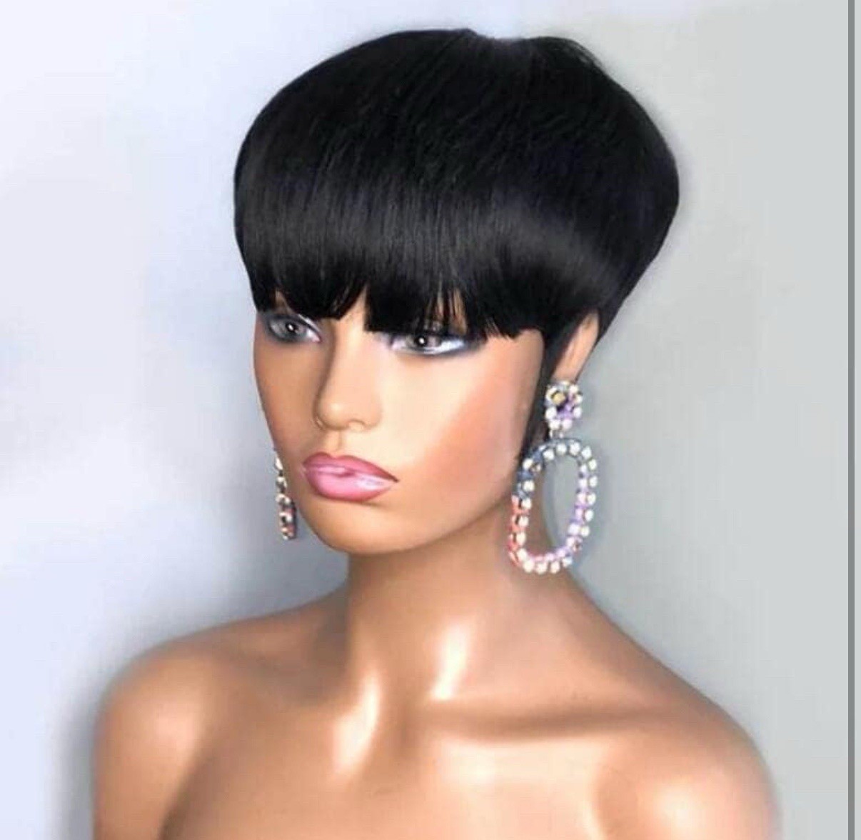Chic Elegent Pixie Cut Wigs for Black Women Short Layered Pixie Wigs With Ban…