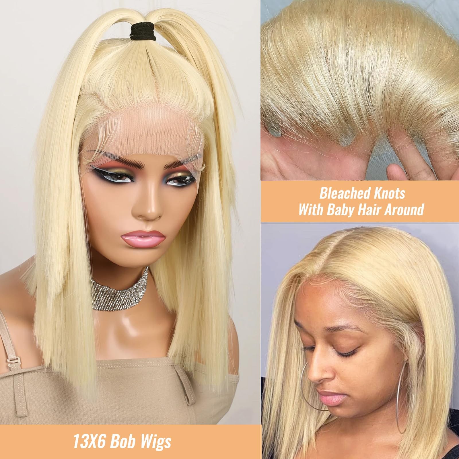 Munx Blonde Human Hair Bob Wig For Black Women Wear And Go Glueless Bob Wig