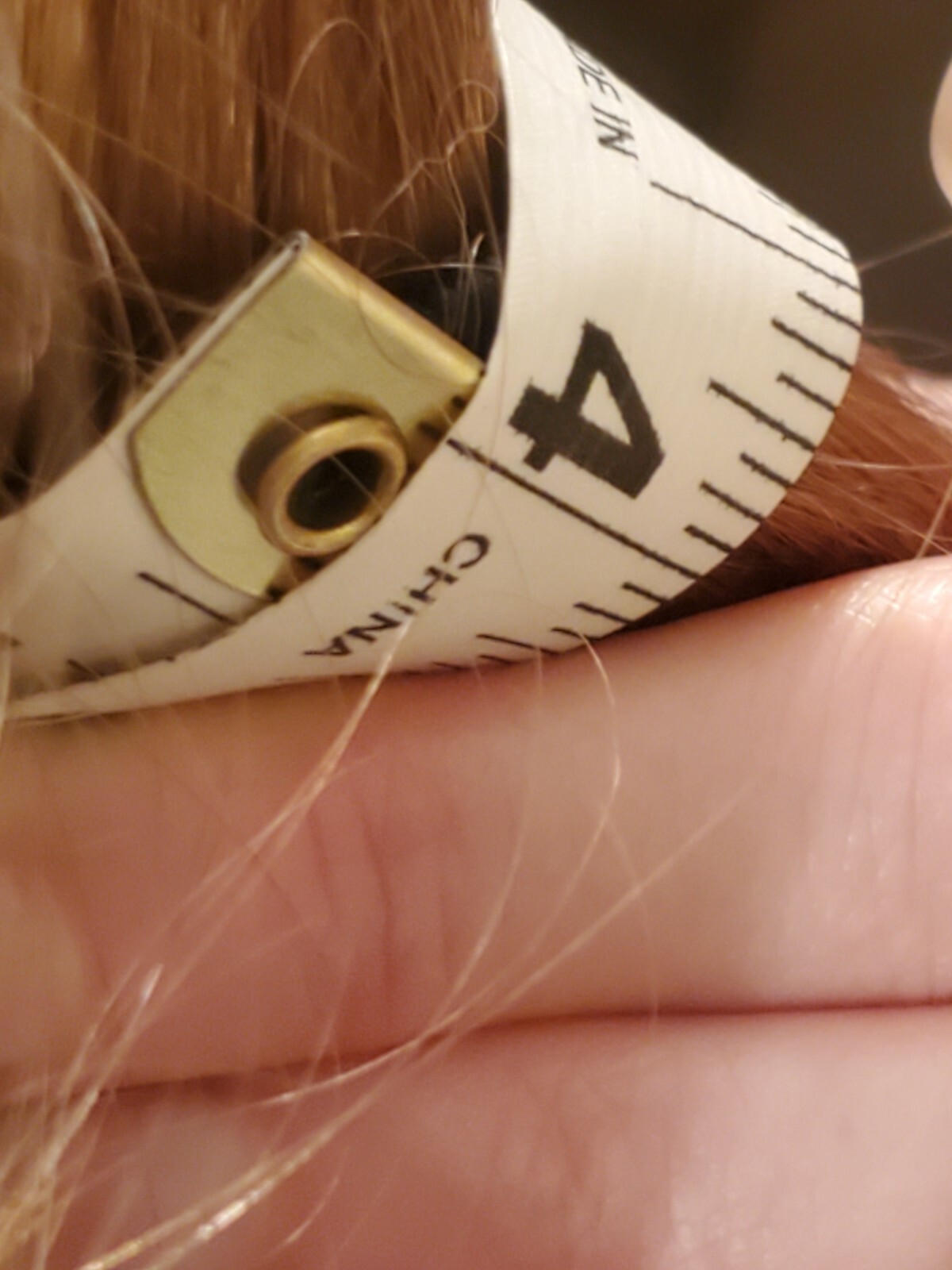 Real Virgin Human hair in auburn/strawberry blonde – cut to length