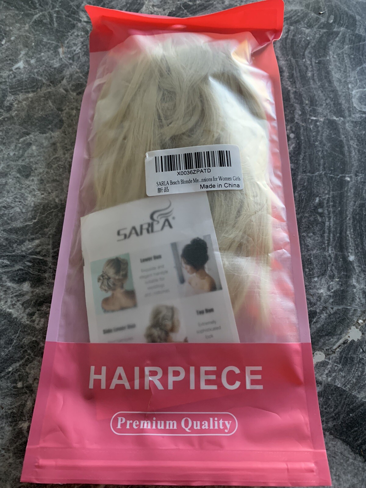 Blonde Messy Bun Hair Piece Scrunchie Updo Wrap Hair Extensions as Human