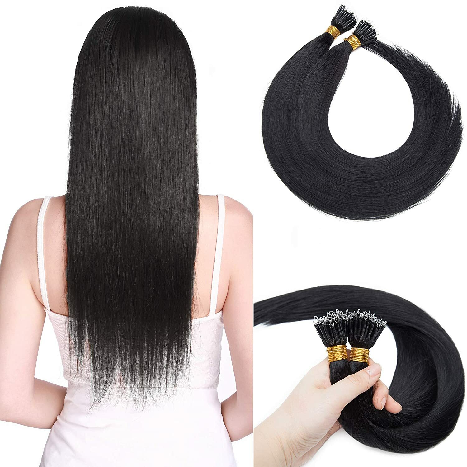 Invisible Nano Ring Tip Human Hair Extensions Double Drawn Thick Remy IndianHair