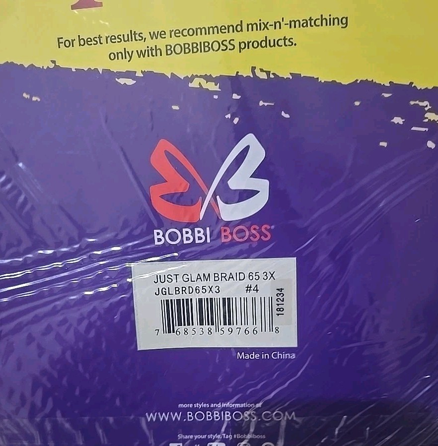 BOBBI BOSS JUST GLAM 65″ BRAIDING HAIR SUPER LONG BRAID #4- NEW 3-PACK
