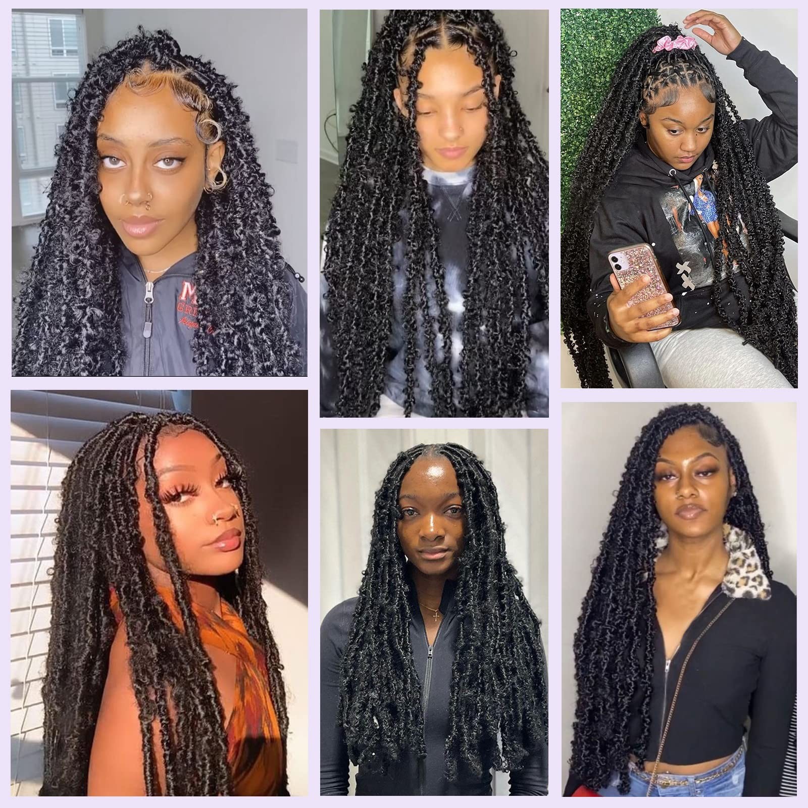 Leeven 30″ Butterfly Locs Crochet Hair 6 Packs Distressed Pre-Looped