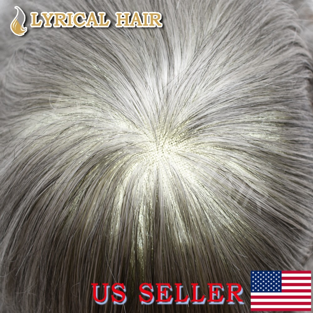 Lyrical Hair Mens Toupee Lace Front Human Hair Thin PU Skin Natural Hair System